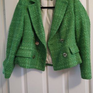 Zara blazer green apple tweed